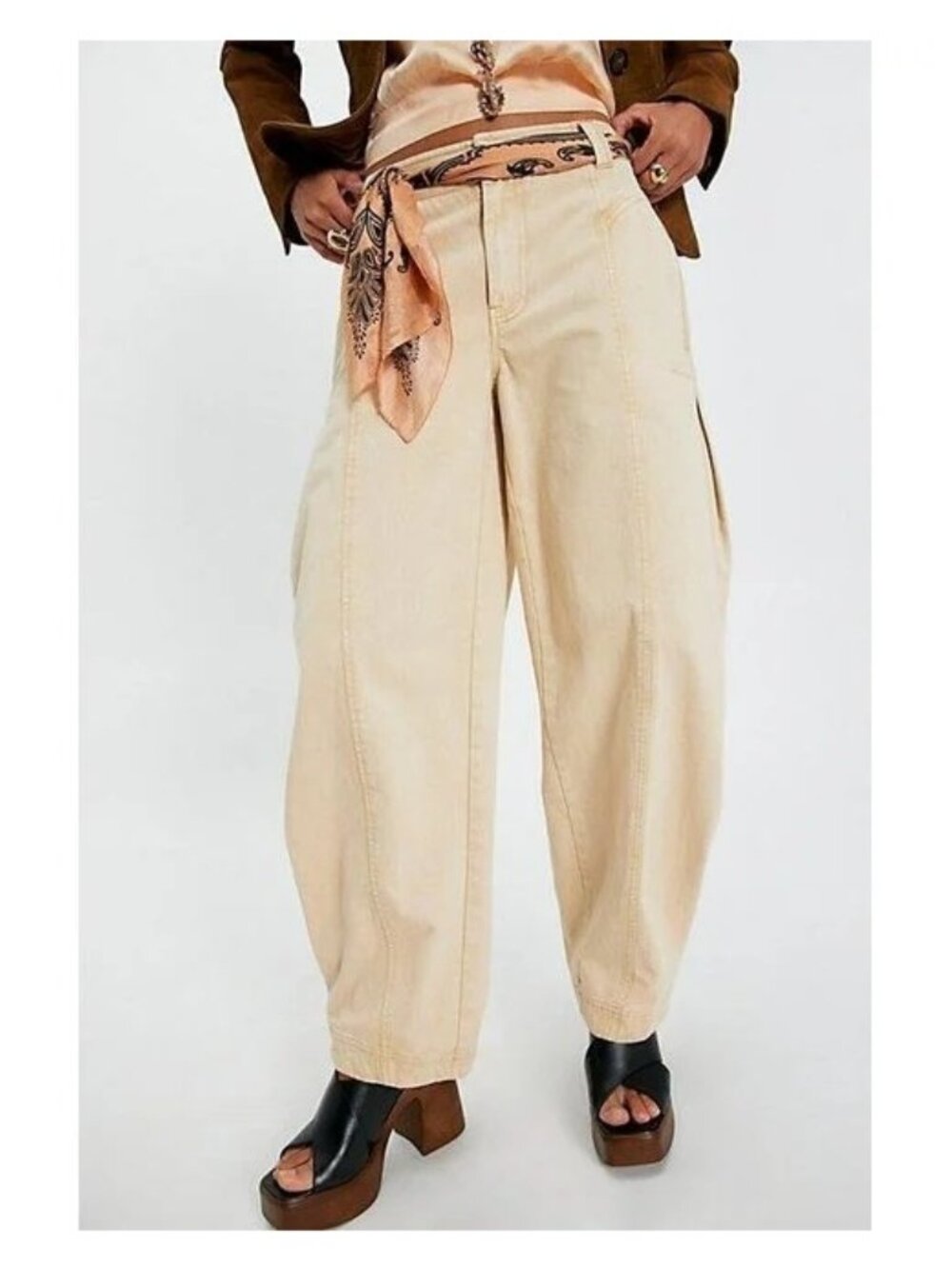 Free People We The Free Hit Em High Barrel Pants Boho Chic Festival Womens 2